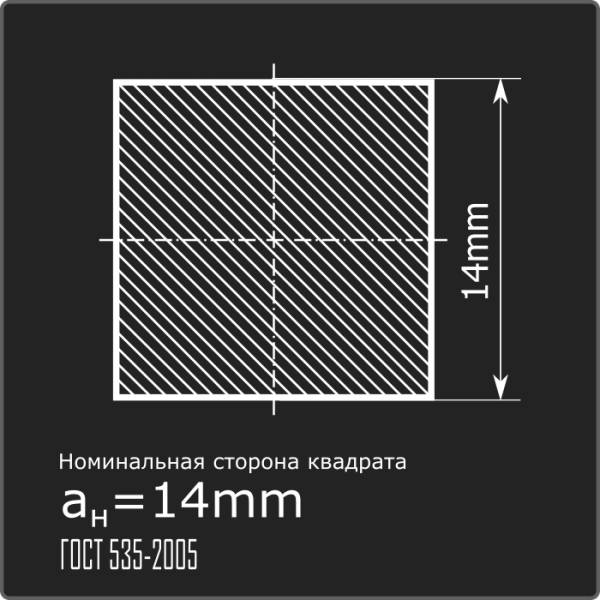 Квадрат 14,0 ст.3пс 6м ГОСТ 535-2005
