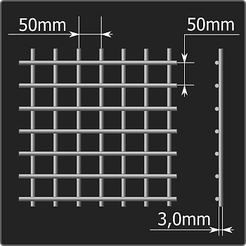 Сетка кладочная 50*50*3,0 (0,51*1,5) ТУ 25.93.13-001-03876796-2019