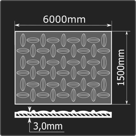 Лист рифленый 3,0*1500*6000 ст.3сп ГОСТ 8568-77 чечевица