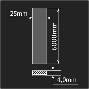 Полоса горячекатаная 4,0*25 6м ст.3сп ГОСТ 103-2006