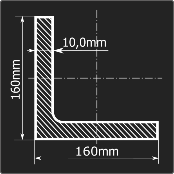 Угол 160*160*10 С255 12м ГОСТ 27772-2021/ГОСТ 8509-93