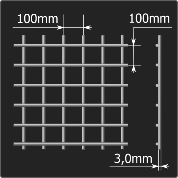 Сетка кладочная 100*100*3,0 (0,38*2,0) ТУ 25.93.13-001-03876796-2019
