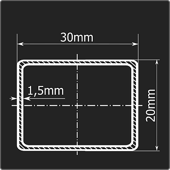Труба проф. 30*20*1,5 ст.08пс Феррум 6м ГОСТ 13663-86