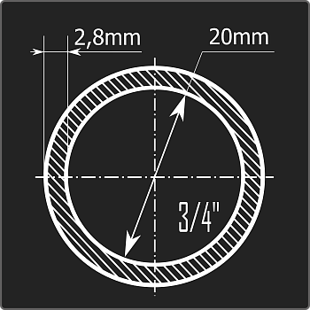 Труба ВГП 20*2,8 ст.08кп Феррум 6м ГОСТ 3262-75