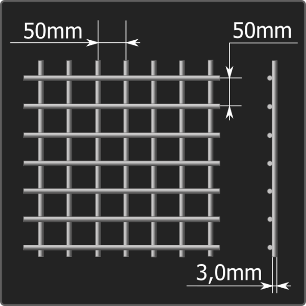 Сетка кладочная 50*50*3,0 (0,38*2,0) ТУ 25.93.13-001-03876796-2019