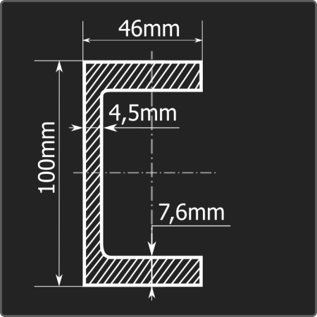 Швеллер 10П ст.3пс 12м ГОСТ 535-2005/ГОСТ 8240-97