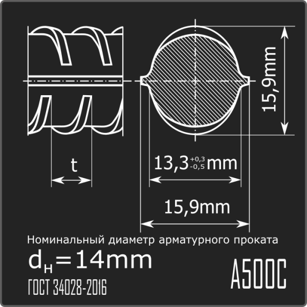 Арматура 14,0 А500С ГОСТ 34028-2016 12м Арматура 14,0 А500С ГОСТ 34028-2016 12м