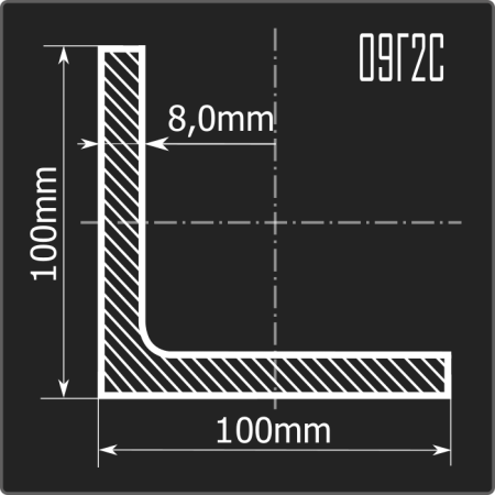 Угол 100*100*8,0 С355 12м ГОСТ 27772-2021/ГОСТ 8509-93 Угол 100*100*8,0 С355 12м ГОСТ 27772-2021/ГОСТ 8509-93