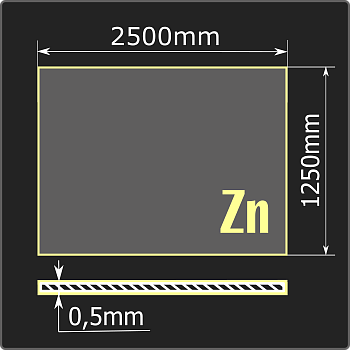 Лист оцинкованный 0,5*1250*2500 ст.08пс Феррум ГОСТ 14918-2020