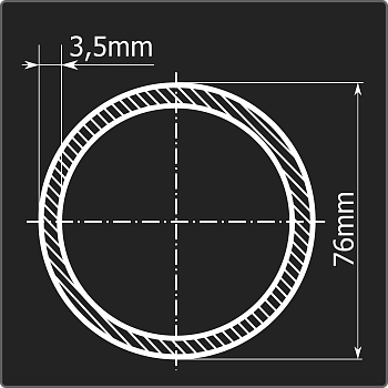 Труба электросварная 76*3,5 ст.3сп Феррум 6м ТУ