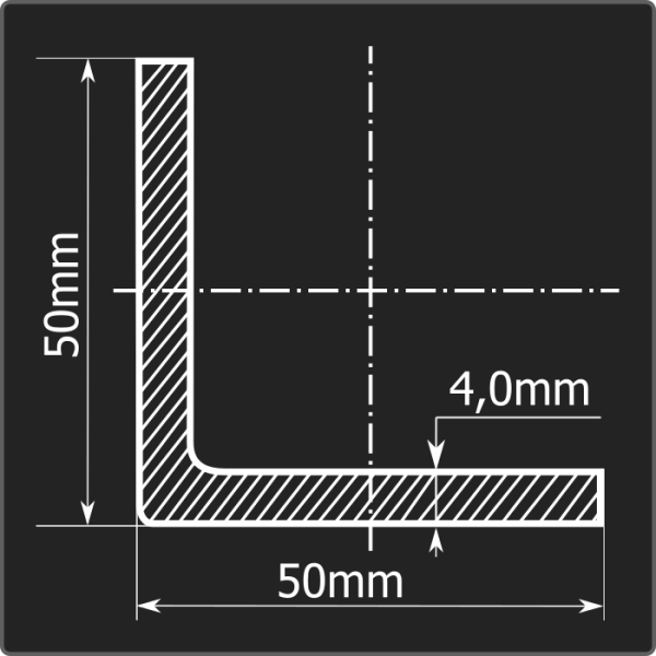 Угол холоднокатаный 50*50*4,0 ст.3пс Феррум 12м ГОСТ 19771-93