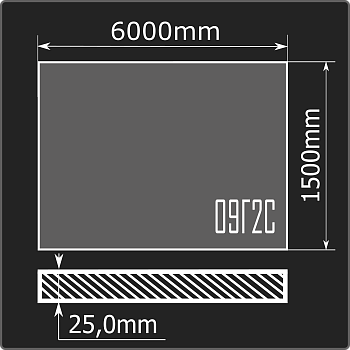 Лист горячекатаный 25*1500*6000 09Г2С ММК ГОСТ 19281-2014