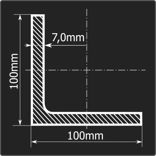 Угол 100*100*7,0 ст.3сп 12м ГОСТ 535-2005/ГОСТ 8509-93