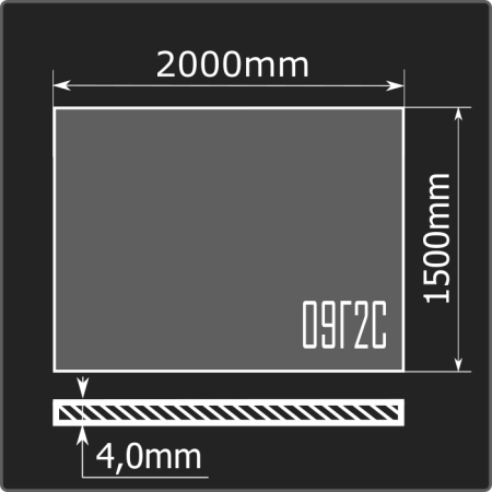 Лист горячекатаный 4,0*1500*2000 09Г2С Феррум ГОСТ 19281-2014