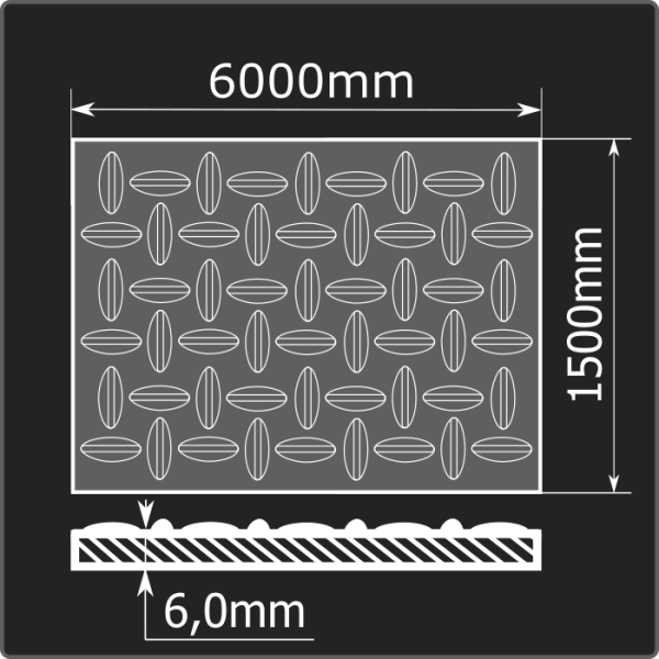 Лист рифленый 6,0*1500*6000 ст.3сп Кармет ГОСТ 8568-77 чечевица