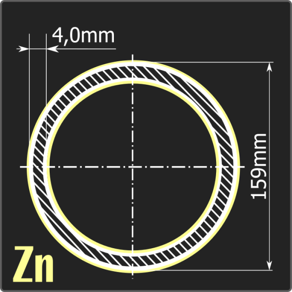 Труба электросварная оцинкованная 159*4,0 ст.3пс ГОСТ 10705-80 6м Труба электросварная оцинкованная 159*4,0 ст.3пс ГОСТ 10705-80 6м