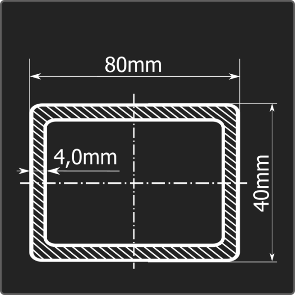 Труба проф. 80*40*4,0 ст.3сп Феррум 12м ГОСТ 13663-86
