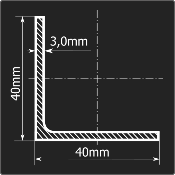 Угол 40*40*3,0 ст.3сп 6м ГОСТ 535-2005/ГОСТ 8509-93