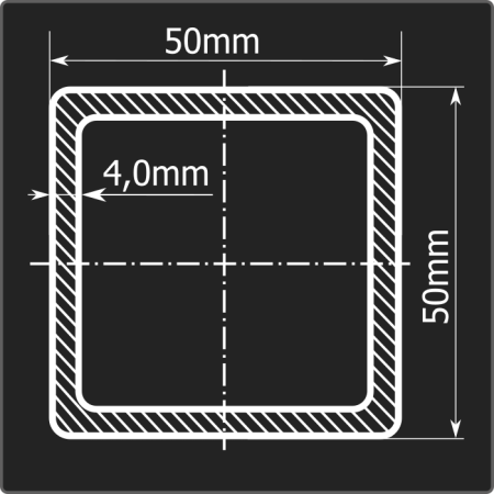 Труба проф. 50*50*4,0 ст.3сп Феррум 6м ГОСТ 13663-86