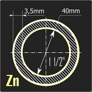 Труба ВГП оцинкованная 40*3,5 ст.2пс ГОСТ 3262-75 6м
