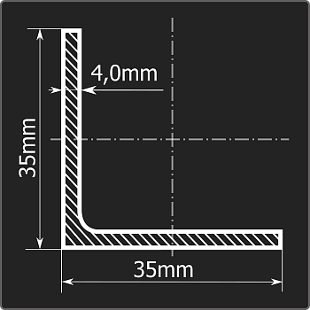 Угол 35*35*4,0 ст.3сп 12м ГОСТ 535-2005/ГОСТ 8509-93