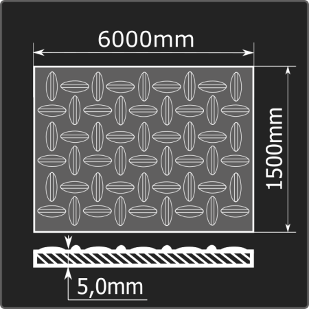 Лист рифленый 5,0*1500*6000 ст.3сп Кармет ГОСТ 8568-77 чечевица