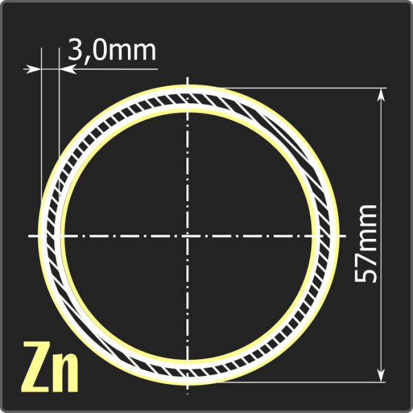 Труба электросварная оцинкованная 57*3,0 ст.2пс ГОСТ 10705-80 7,8м Труба электросварная оцинкованная 57*3,0 ст.2пс ГОСТ 10705-80 7,8м